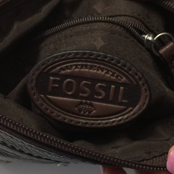 FOSSIL LEATHER AND CANVAS CROSSBODY - Picture 4 of 4